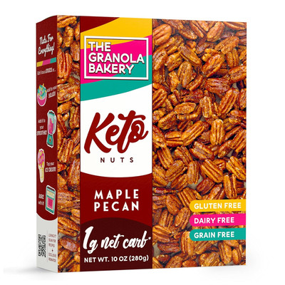 TGB Maple Pecans | 1G Net Carb Keto Snack | Gluten Free Low Carb Candy Nuts, 10 