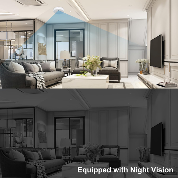 Security Camera Smoke Detector Camera 1080P Wifi Indoor Camera Hidden Camera wit - Image 7