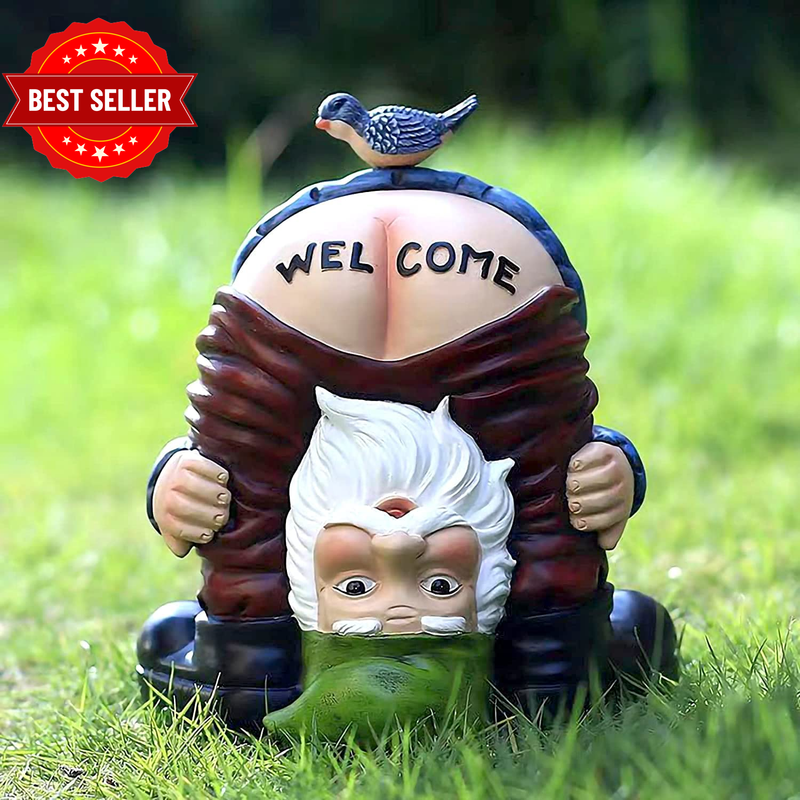 Welcome Garden Ornament -Garden Gnome Statue, Funny Garden Bird Welcome Figurine