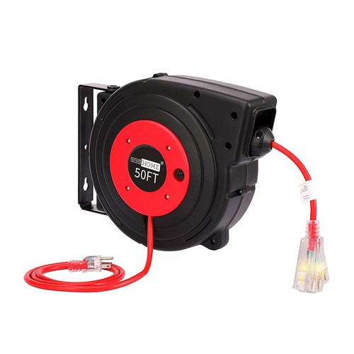 Retractable Extension Cord Reel >> VIVOHOME 50 ft Retractable Extension Cord Reel LED 3 ... Retractable Extension Cord Reel >> VIVOHOME 50 ft Retractable Extension Cord Reel LED 3 ...