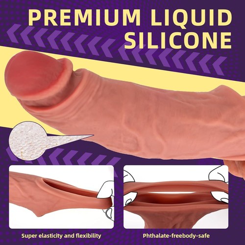 Male Cock-Girth-Enlarger-Enhancer Penis-Extension-Extender Sheath-Sleeve Sex-Toy