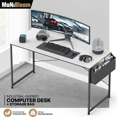 31.5 inch Computer Desk with Non-Woven Storage Bag, Office Work Desk for  Small Spaces, Writing Study, Industry Modern Table for Bedroom, Home,  Office : : Home