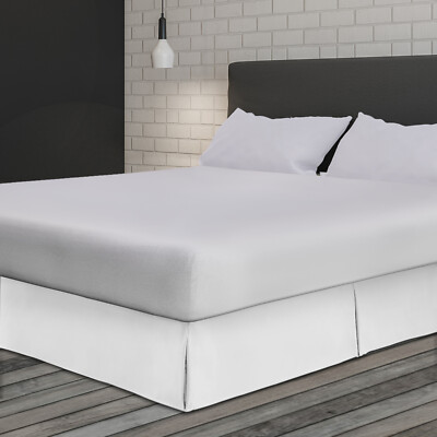 Luxury Hotel Quality - Bed Skirt Brushed Microfiber Pleated Tailored Dust Ruffle