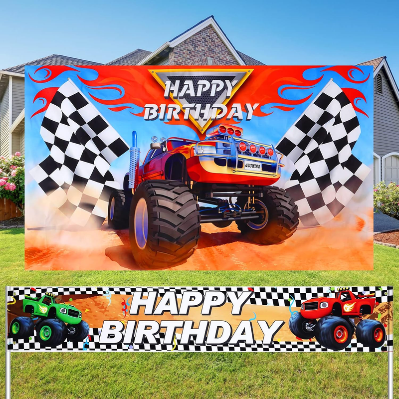 Truck Party Decorations Supplies Include Photography Background 5 X 3 Feet Truck