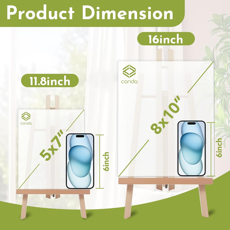 6 Pack 16" Tabletop Display Easel, Portable A-Frame Tripod Display Easel for Pai