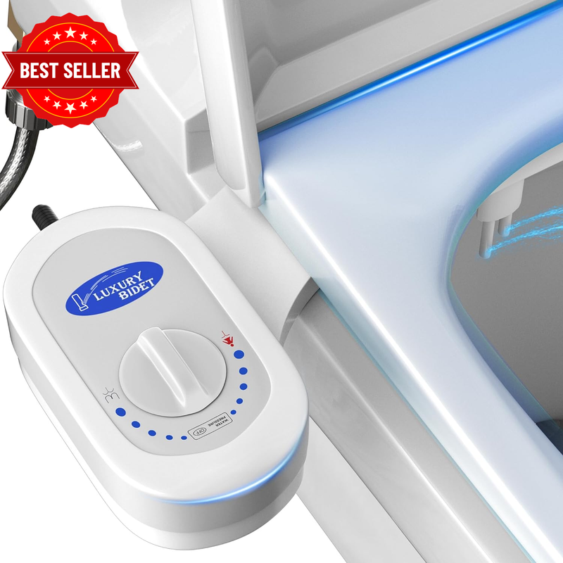 Bidet Attachment for Toilet, Dual Nozzle (Feminine & Rear Wash), Adjustable Fres
