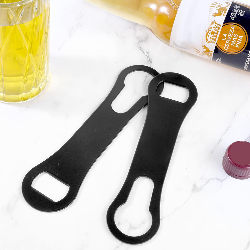 2Pcs Stainless Steel Flat Bottle Opener & Pour Spout Remover Bar Key