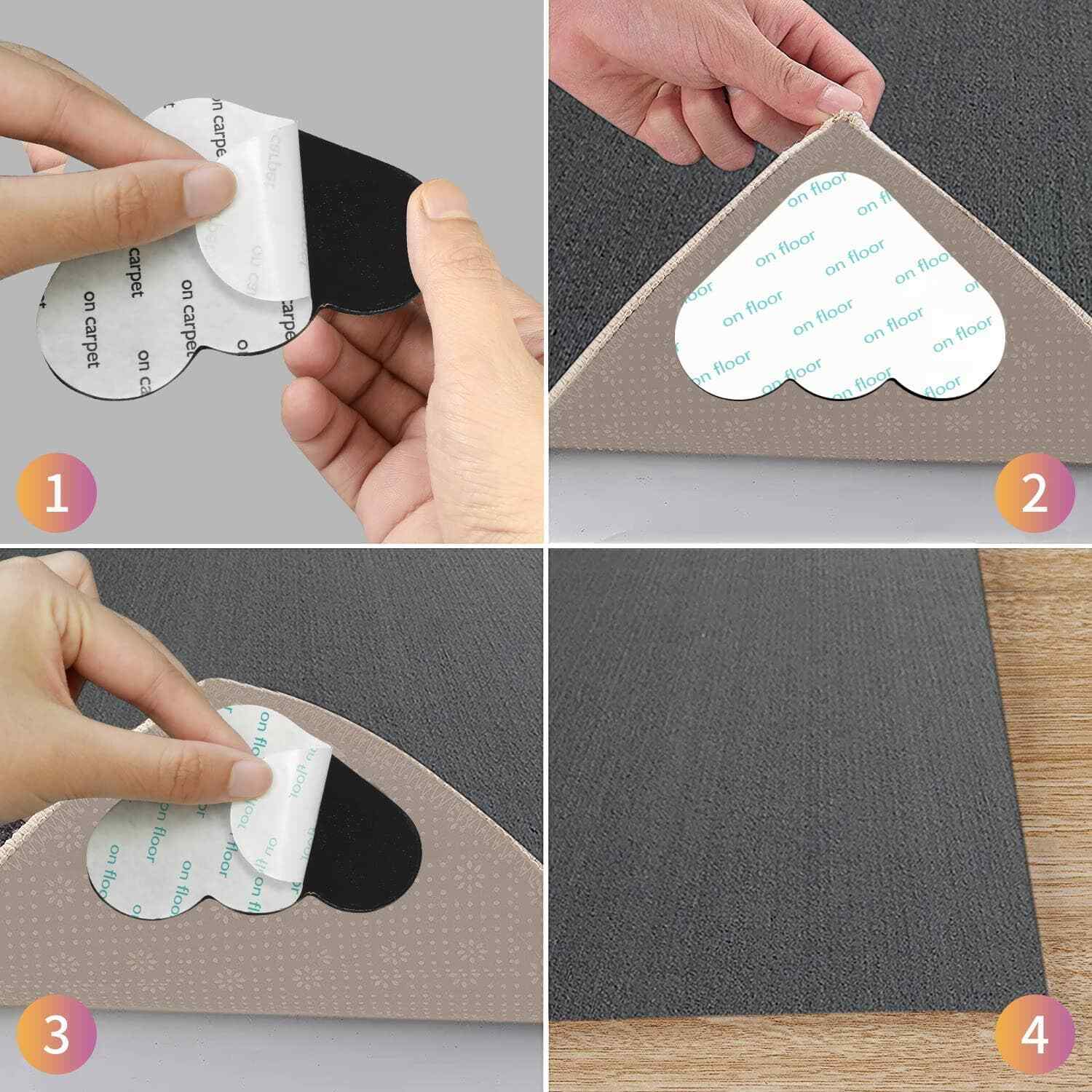 12 Pack Rug Gripper: Double-Sided Non-Slip Pads for Hardwood & Tile - Picture 5 of 5