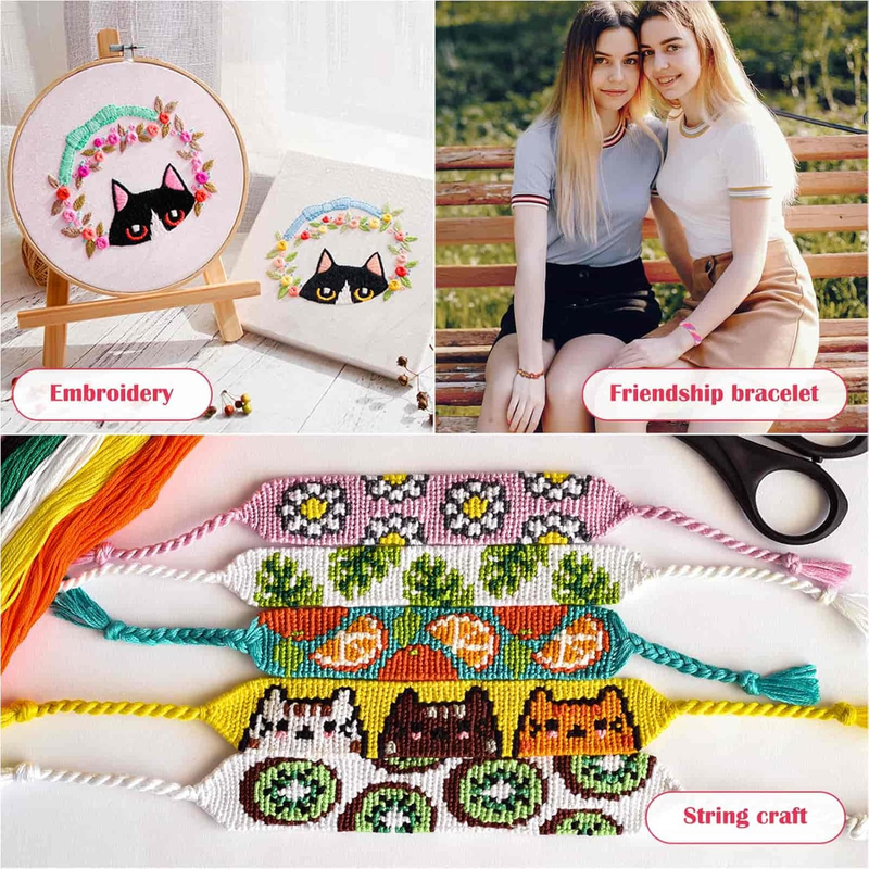 488Pcs String Bracelet Making Kit, Friendship Bracelet String Kit with 50 Skeins