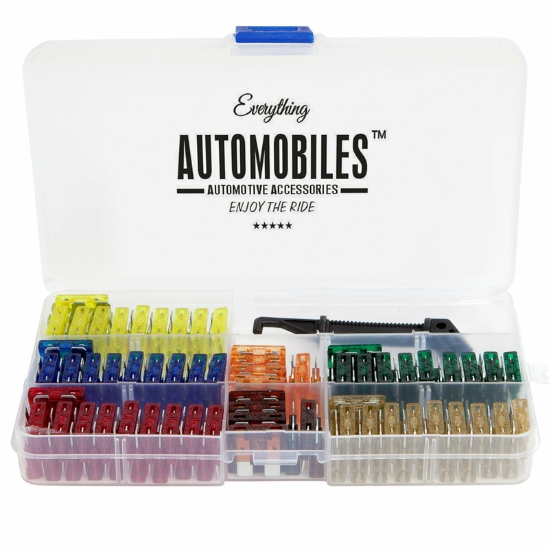 120 Assorted Fuses with 10 Inline Fuse 14 AWG Water-resistant Cap W Puller Tool