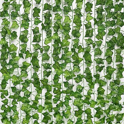 24 PCS Artificial Ivy Leaf Plants Fake Hanging Garland Plants Vine Home Decor
