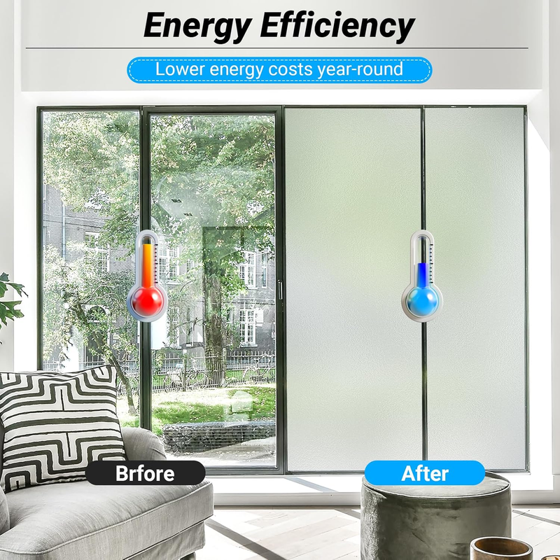 Window Films for Privacy, Frosted Privacy Film Static Cling Opaque Window Vinyl