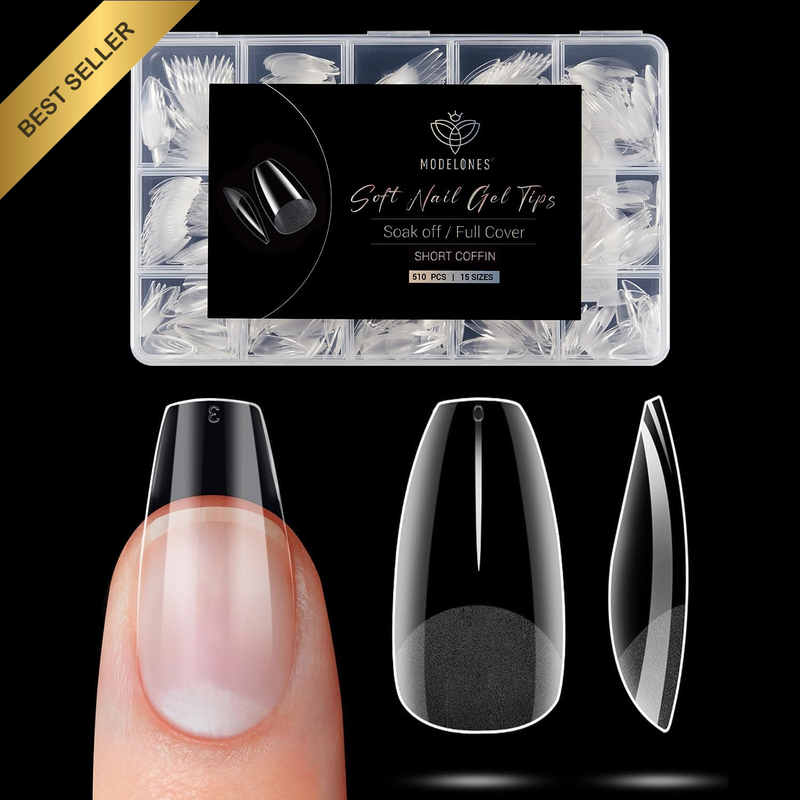 Short Coffin Nail Tips - 500Pcs Fake Nails Gel Tips Half Matte Full Cover No Fil