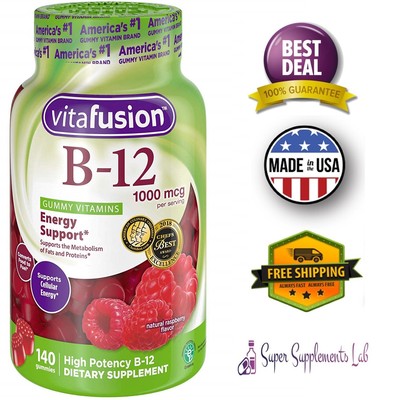 Vitafusion VITAMIN B12 FAST Dissolve 1000 Mcg 140 Gummies Promotes...