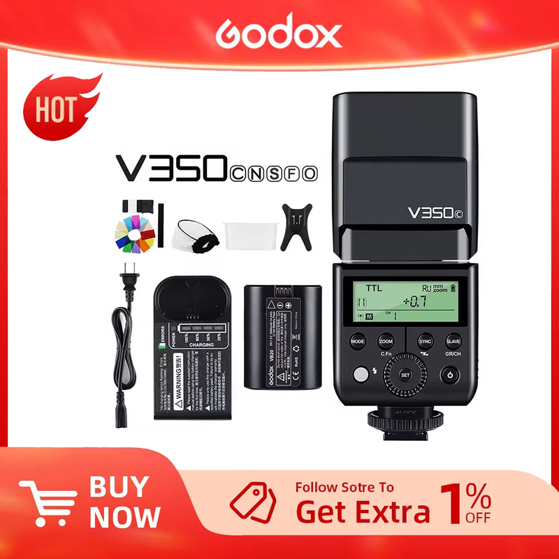 Godox V350C V350N V350S V350F V350O TTL HSS Camera Speedlite Flash Built-in Lith