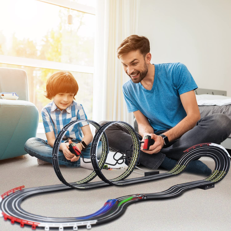 Race Car Track Sets 1:48 Scale 2 Slot Cars 2 Loops