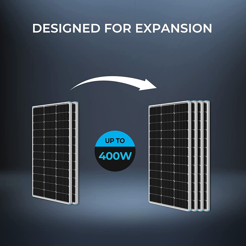 2 Pcs 100W Solar Panel and 30A PWM Charge Controller for RV, Boats, Trailer, Cam