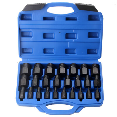 25Pcs Screw Extractor Set Hex Head Multi-Spline Easy Out Bolt Extractor Set CrMo