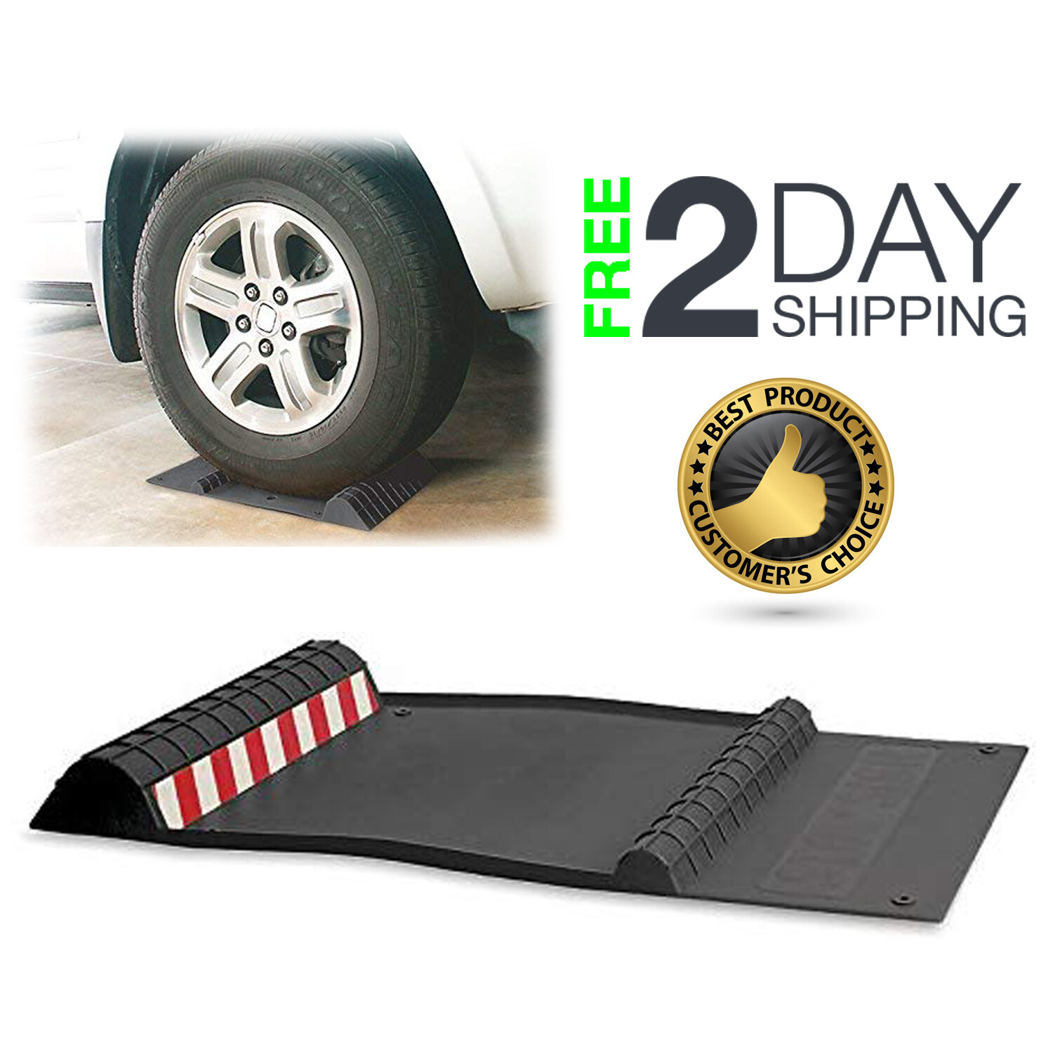 Park Right Parking Mat Garage Stopper Car Stop Wheel Tire Block Vehicle
