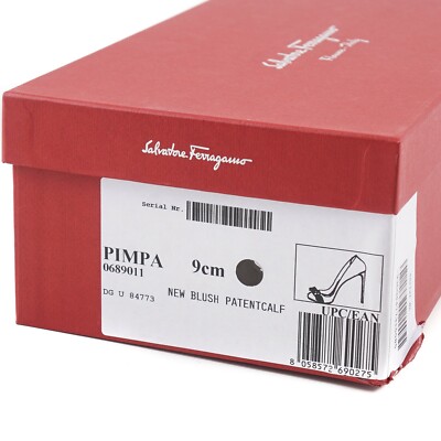 Pre-owned Ferragamo Salvatore  'pimpa' Blush Patent Leather Pump Heels 9.5 $735 In Pink