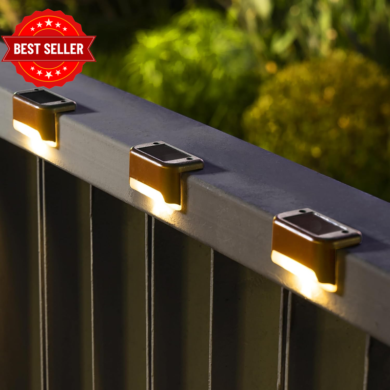 Solar Fence Lights Outdoor, Led Lights (Warm White)-16 Pack