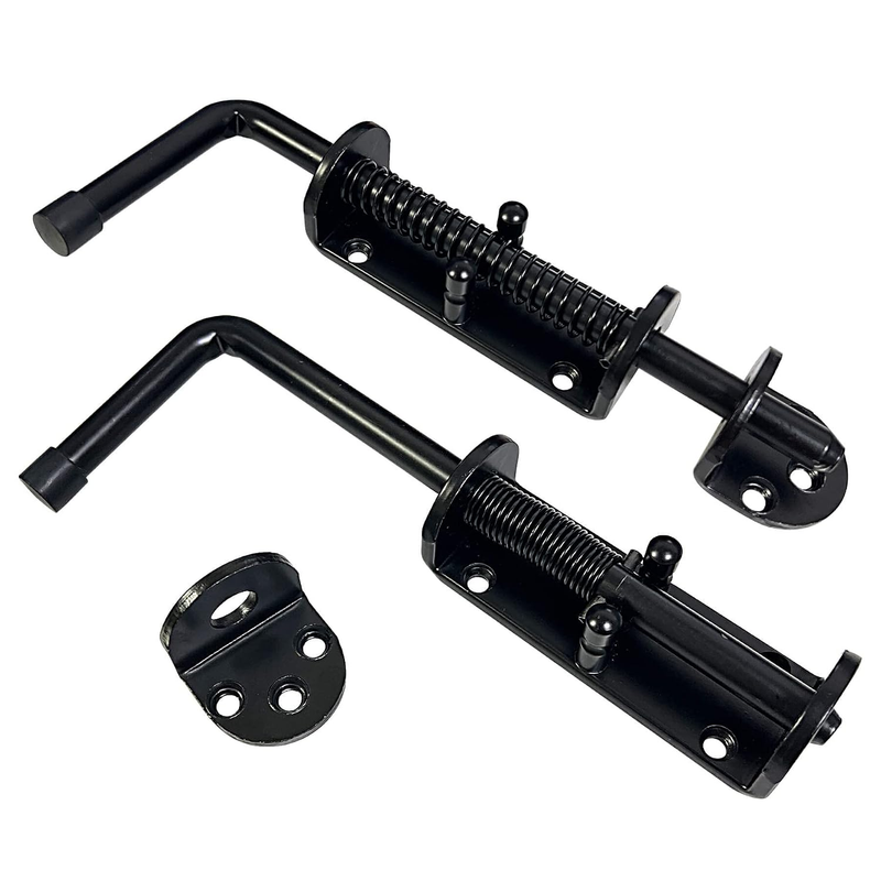 8.5Inch Black Heavy Duty Spring Loaded Latch Pin, Galvanized Steel Sliding Barre