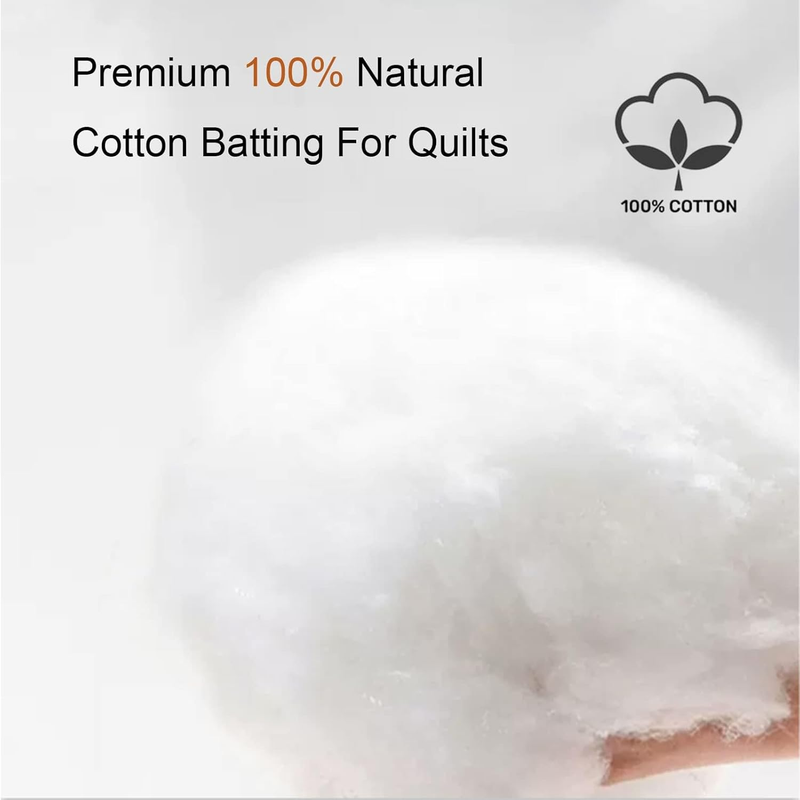 NEW Natural Cotton Batting for Quilts: 47-Inch x 59-Inch Light Weight Purely Nat