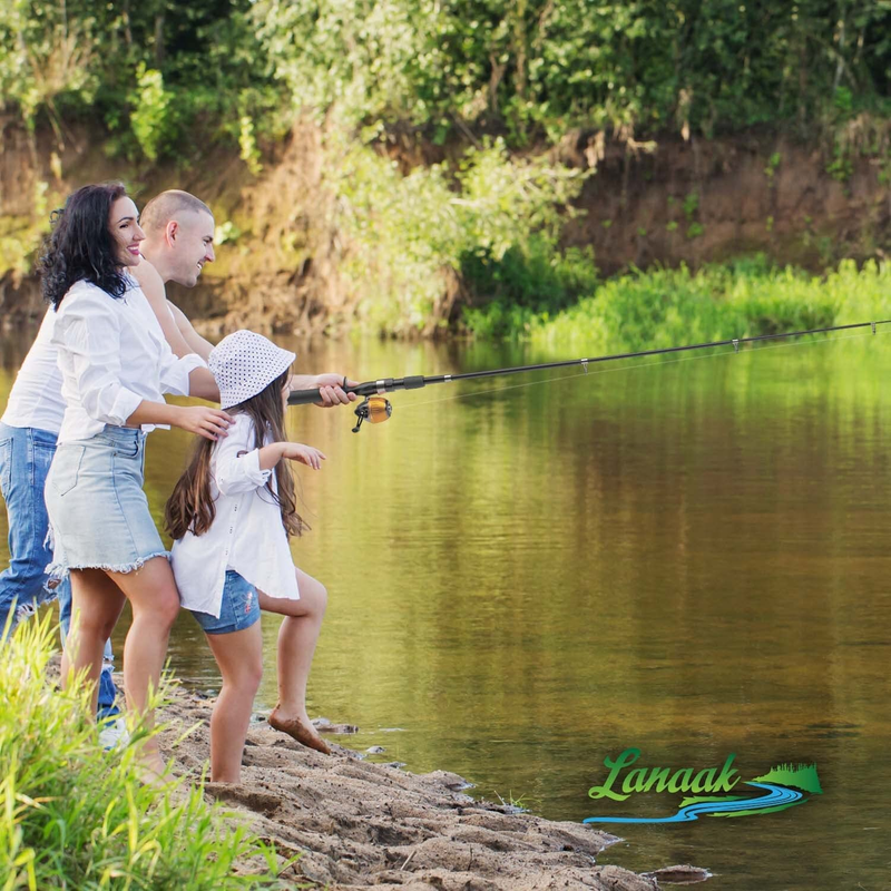 Kids Fishing Pole & Tackle Box w/ Net, Travel Bag, Reel, Beginner&rsquo;s Guide