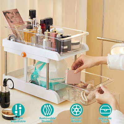 2-Tier Under Sink Organizer Multi-purpose Storage Shelf for Bathroom Kitchen
