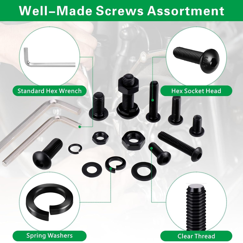 447PCS Metric Nuts and Bolts Assortment Kit - M6 M8 Screws Assortment, Assorted