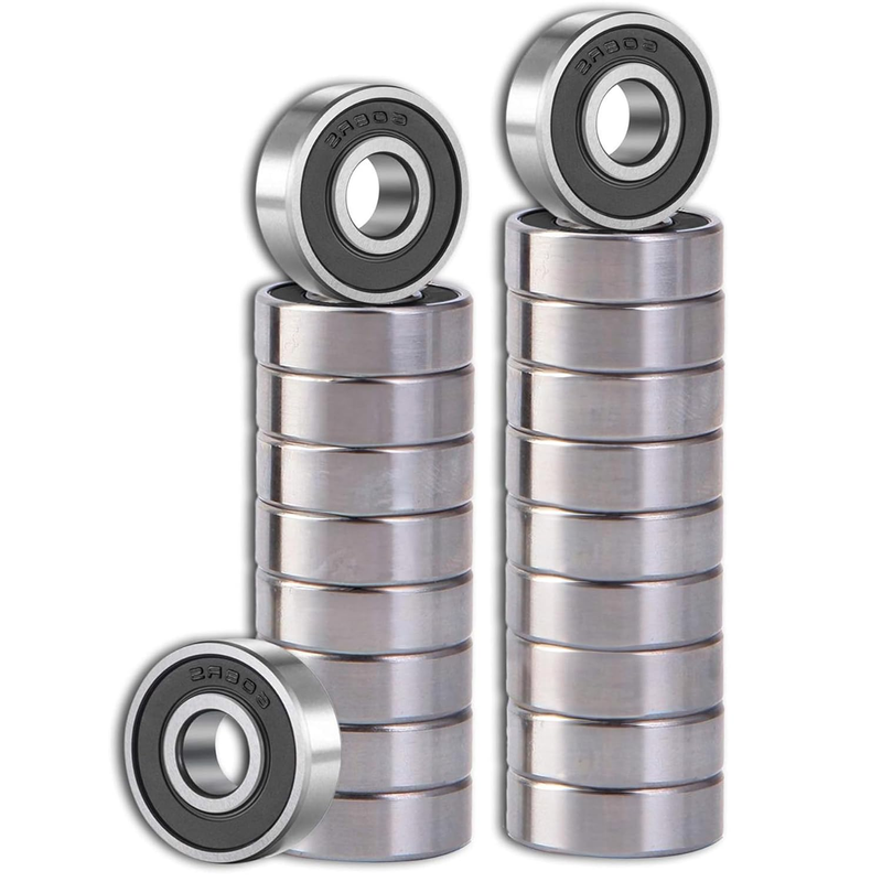Ball Bearings 20 Pcs 608 2RS Bearing Steel and Double Rubber Sealed Miniature De