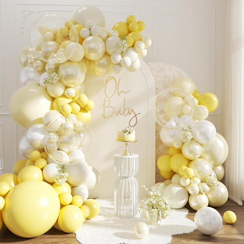 Yellow Balloon Arch Kit for Baby Shower Bridal Shower Decorations | 108Pcs Doubl