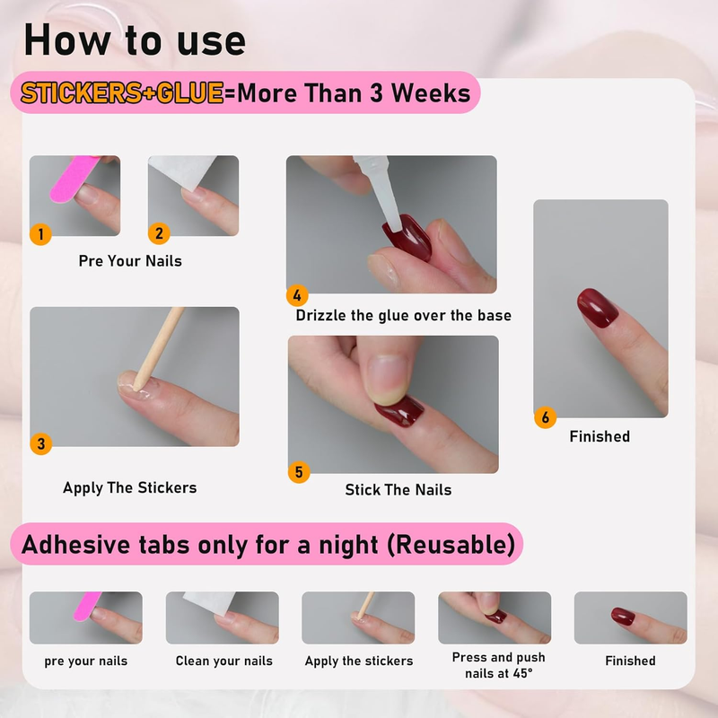 LANYOS 24PCS Press on Nails Medium Glossy Nude French Tips Fake Nails Almond Glu