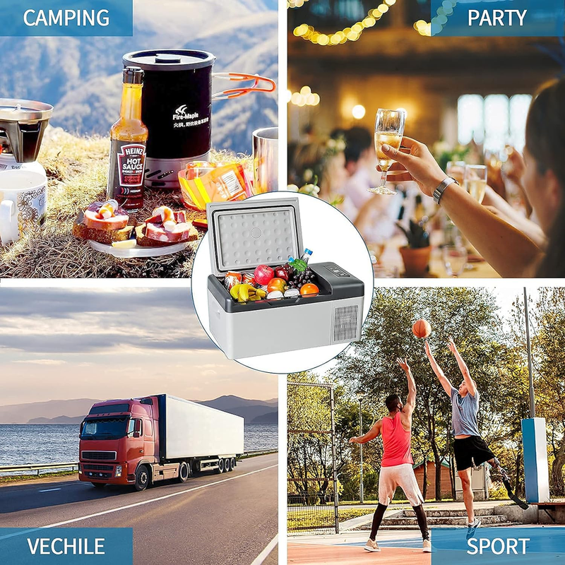 Portable Refrigerator Freezer 12V Car Cooler, 16 Quart(15 Liter) Mini Fridge Fre