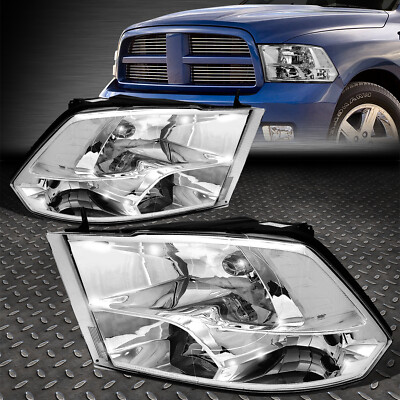 ДЛЯ 09-18 Ram 1500 2500 3500 Quad Хромированный корпус Прозрачные угловые фары Piar