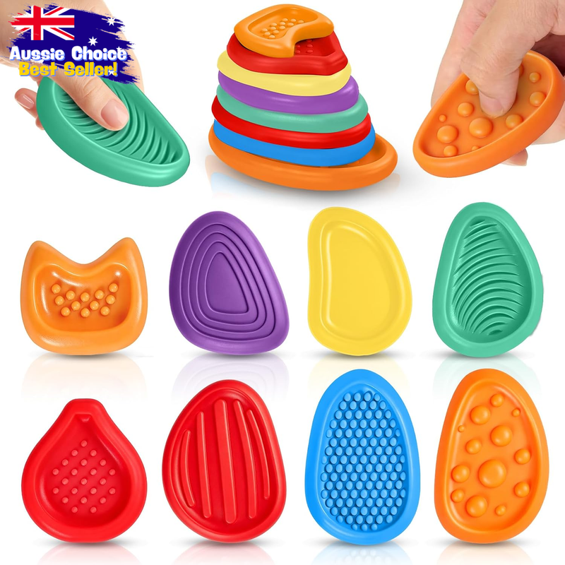 Fidget Toys 8 Pack - Sensory Stones Stress Relief for ADHD Autism Gift