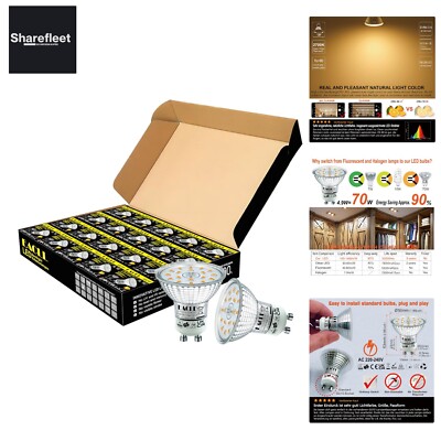 EACLL GU10 LED Warmweiss 4.9W Ersetzt 70W Halogen Leuchtmittel, 20er-Pack. 51...