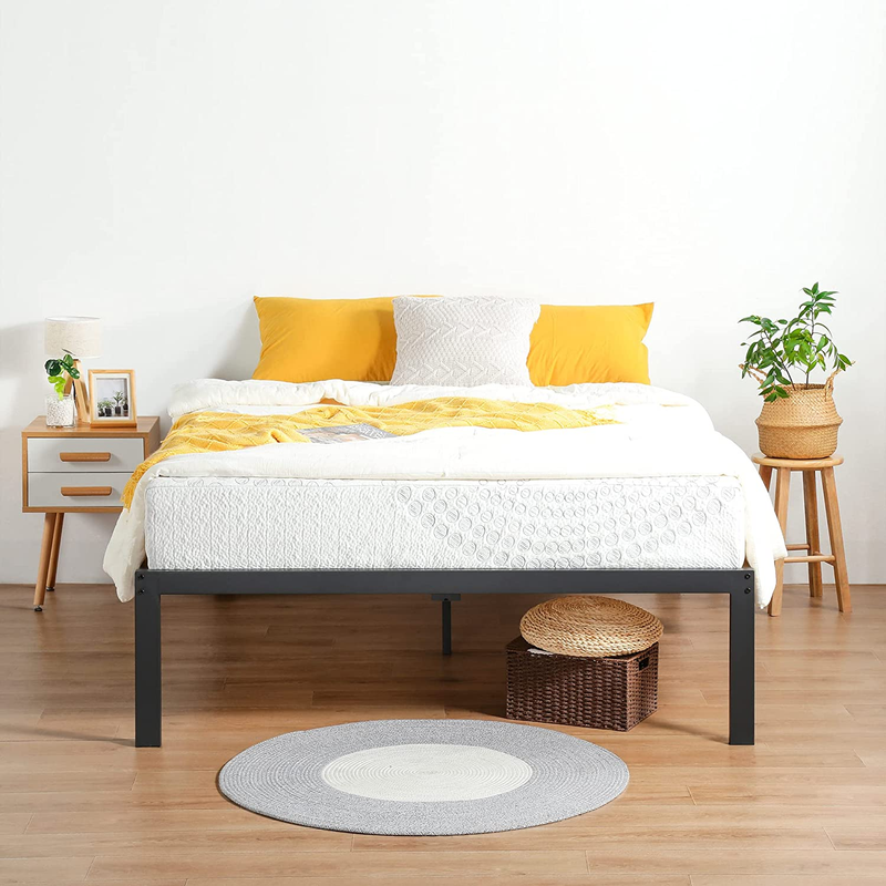 Sleep 16 Inch Dura Metal Steel Slate Bed Frame, Twin XL, Bla