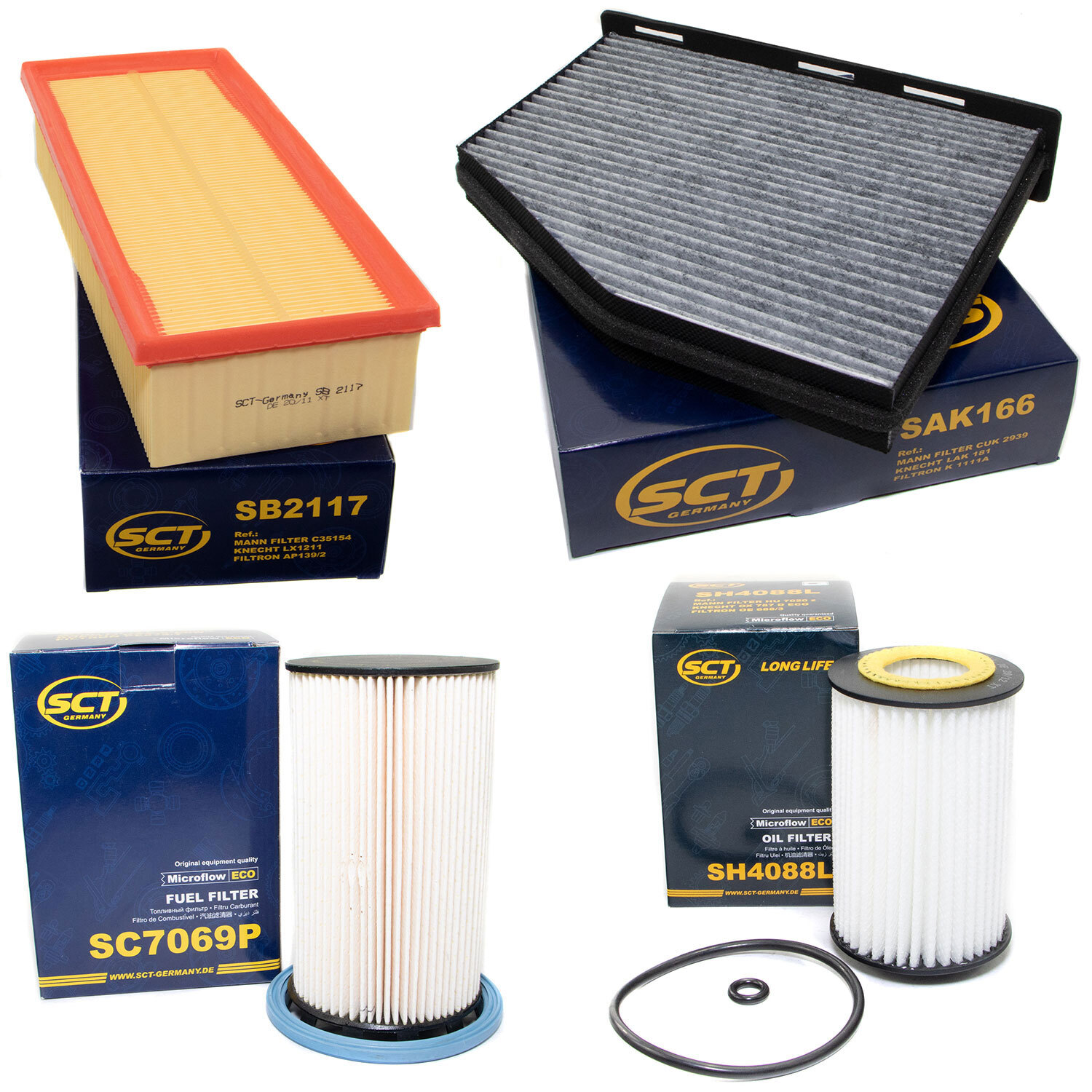 Filter Set SCT Kraftstoff- ÖL- Luft- Innenraum- für Audi Q3 Seat VW Sharan 2.0