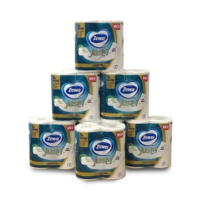 Zewa Just1 Toilettenpapier 7 Packungen mit je 4 Rollen à 99 XXL Blatt