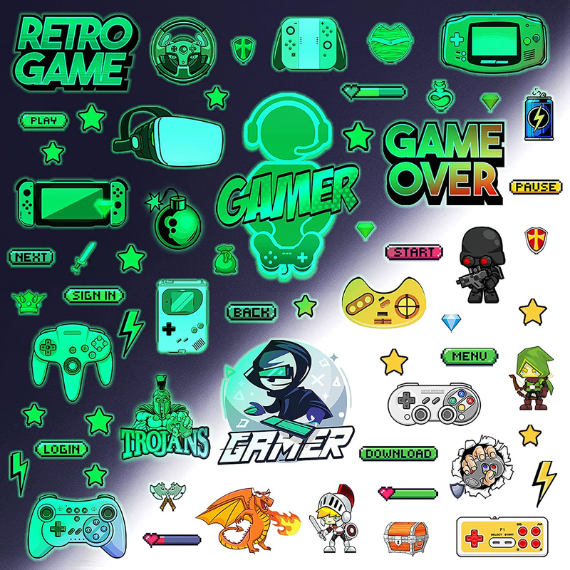Gamer Room Decor,Gaming Wall Decals Sticker Boys Room Decor,
