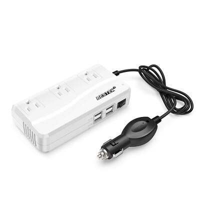 BESTEK 200W Power Inverter DC 12V to 110V AC Inverter with 4.2A 4-Port USB Car