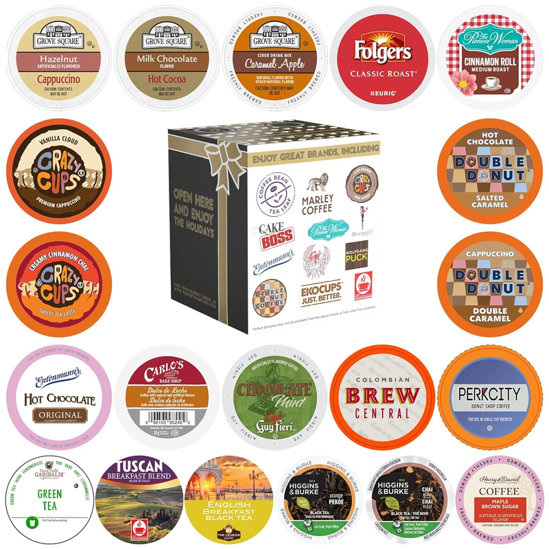 Coffee, Tea, Cider, Cappuccino, and Hot Chocolate Single Serve Cups for Keurig K