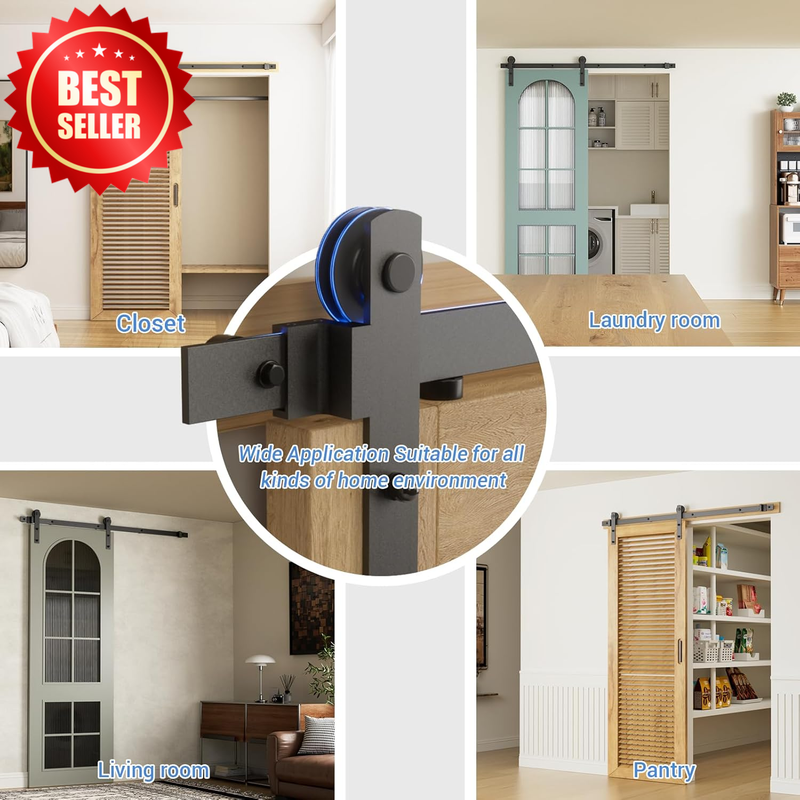 6ft Heavy Duty Sliding Barn Door Hardware Kit 36