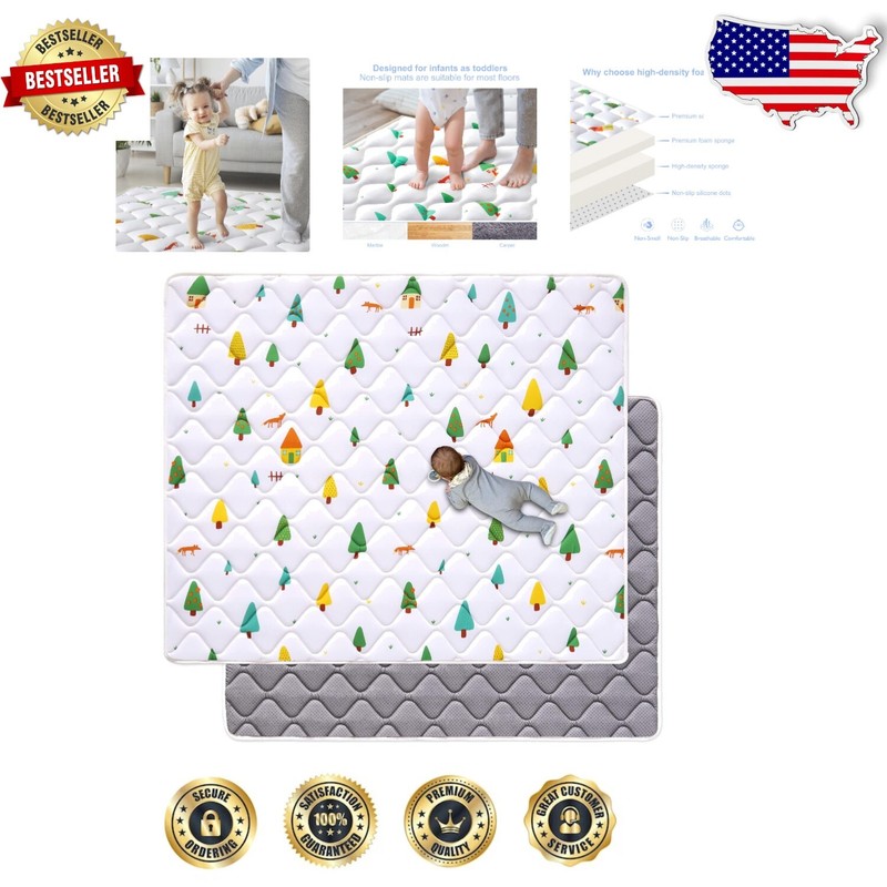 Family-Friendly Non-Slip Baby Play Mat 79" x 59" - Versatile