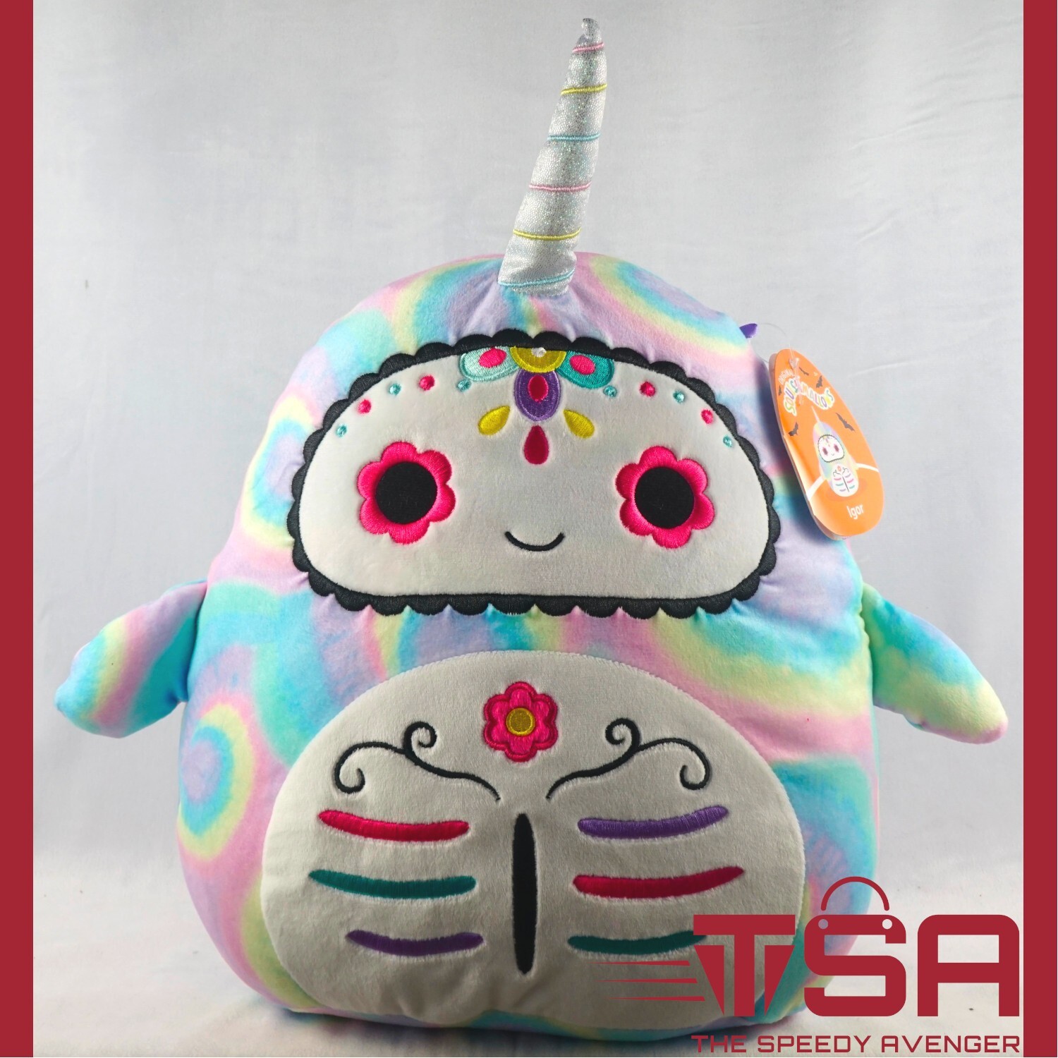 SQUISHMALLOW IGOR THE NARWHAL 12 inch #1555 Halloween Kellytoy Day Of The Dead
