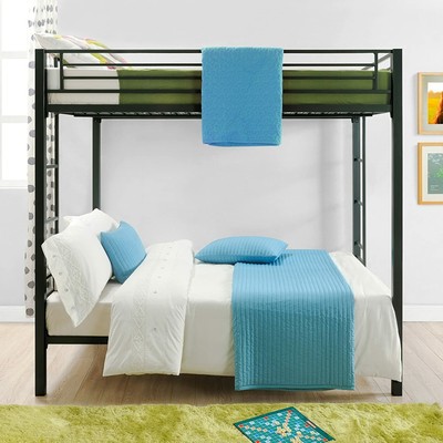 Bunkbeds Full Over Full Double Size Bunk Beds Modern Black Metal Frames Sturdy