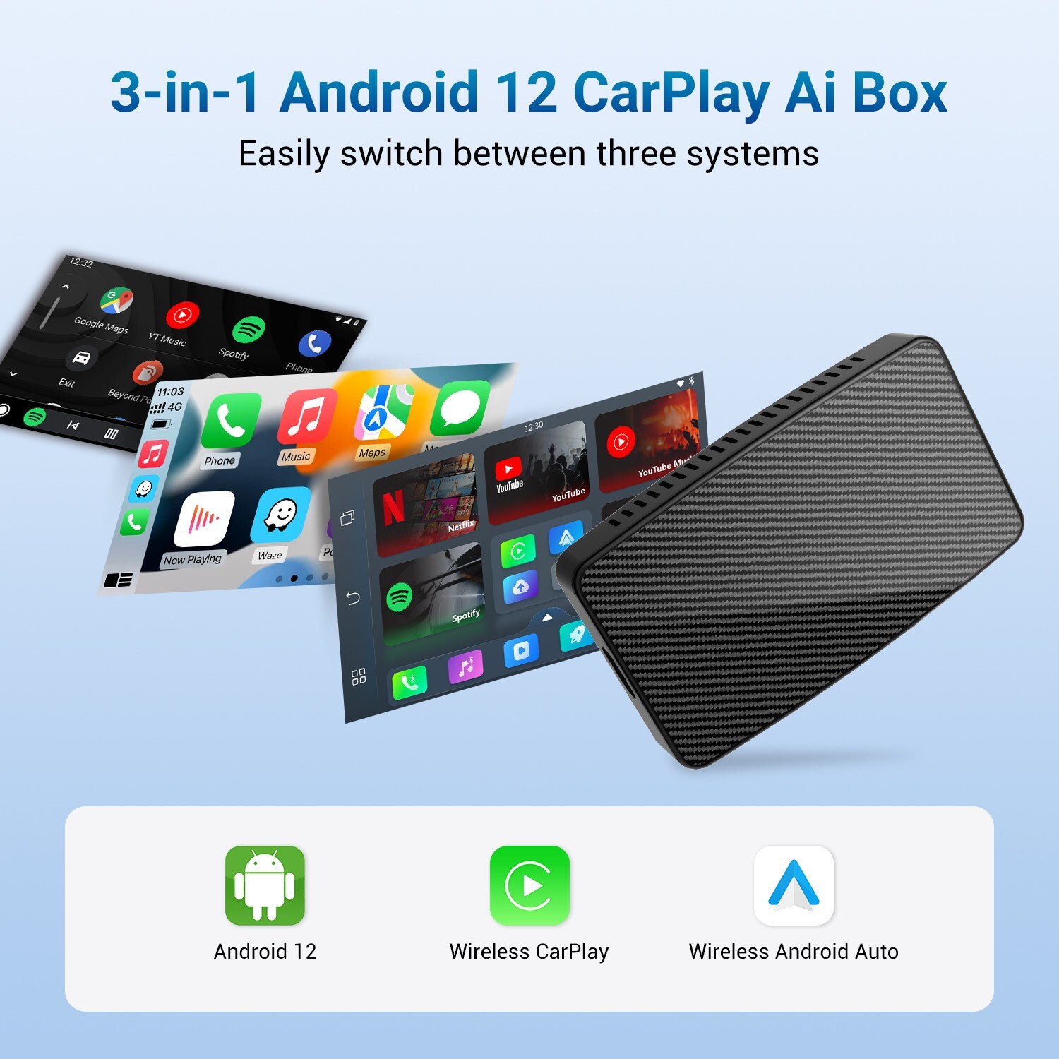 Android　AI ADAPTER Amazon.com: Ai Box Carplay/Android Auto Wireless Adapter