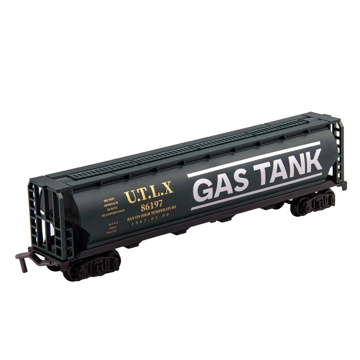 Retro Railroad Train Set with Sound Light Steam Train Locomotive Gas Tank Round