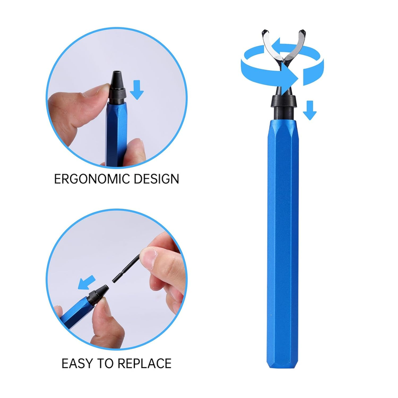 2 Pcs Deburring Tool +10 Pcs BS1010 High Speed Steel Blades for Metal Resin PVC